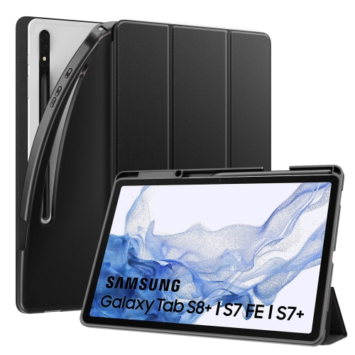 MoKo Case Fits Samsung Galaxy Tab S8 Plus 12.4 Inch 2022 /S7 FE 2021/S7 Plus 2020, Shockproof Full Body Tr