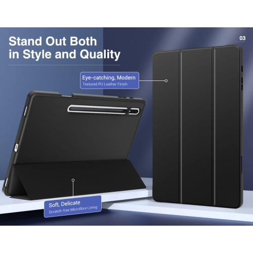 MoKo Case Fits Samsung Galaxy Tab S8 Plus 12.4 Inch 2022 /S7 FE 2021/S7 Plus 2020, Shockproof Full Body Tr