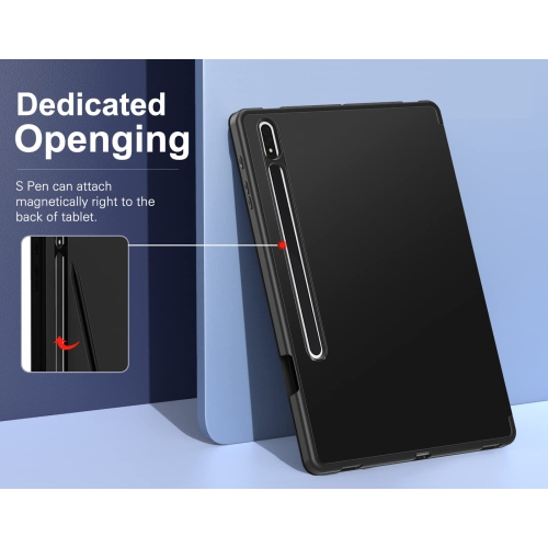MoKo Case Fits Samsung Galaxy Tab S8 Plus 12.4 Inch 2022 /S7 FE 2021/S7 Plus 2020, Shockproof Full Body Tr