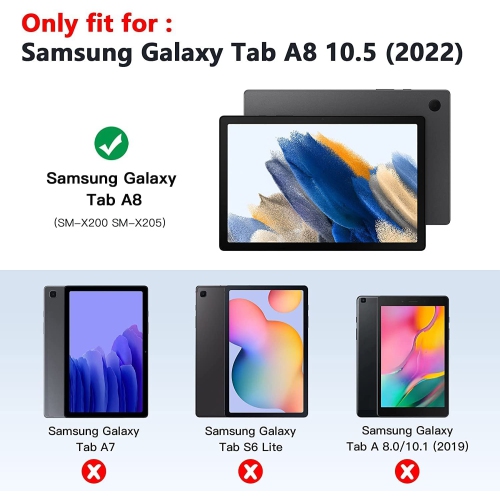 Herize Case for Galaxy Tab A8 10.5 Inch 2022 | Samsung A8 Tablet Case W/Screen Protector | Rugged Shockp