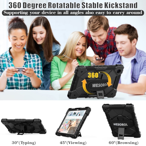 WESOROL Case for Galaxy Tab A8 10.5 Case,Three Layer Drop Protection Case with 360 Rotating Stand & Hand Strap,Drop-Proof Ca