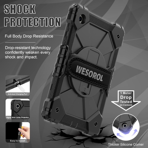WESOROL Case for Galaxy Tab A8 10.5 Case,Three Layer Drop Protection Case with 360 Rotating Stand & Hand Strap,Drop-Proof Ca