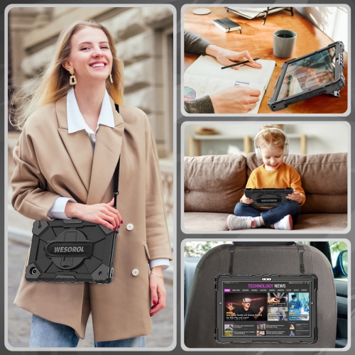 WESOROL Case for Galaxy Tab A8 10.5 Case,Three Layer Drop Protection Case with 360 Rotating Stand & Hand Strap,Drop-Proof Ca