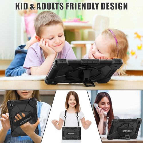WESOROL Case for Galaxy Tab A8 10.5 Case,Three Layer Drop Protection Case with 360 Rotating Stand & Hand Strap,Drop-Proof Ca