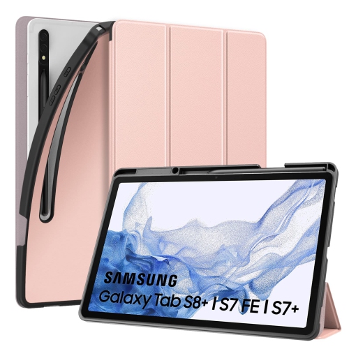 MoKo Case Fits Samsung Galaxy Tab S8 Plus 12.4 Inch 2022 /S7 FE 2021/S7 Plus 2020, Shockproof Full Body Tr