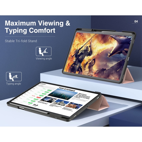 MoKo Case Fits Samsung Galaxy Tab S8 Plus 12.4 Inch 2022 /S7 FE 2021/S7 Plus 2020, Shockproof Full Body Tr