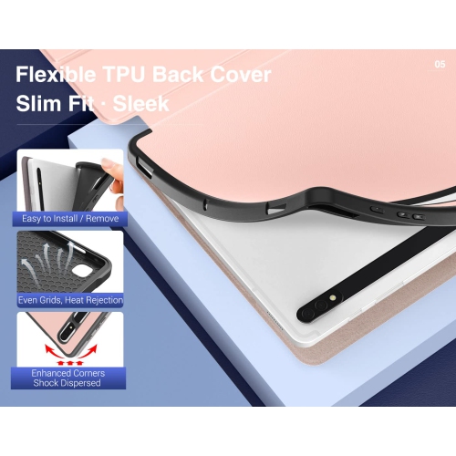 MoKo Case Fits Samsung Galaxy Tab S8 Plus 12.4 Inch 2022 /S7 FE 2021/S7 Plus 2020, Shockproof Full Body Tr