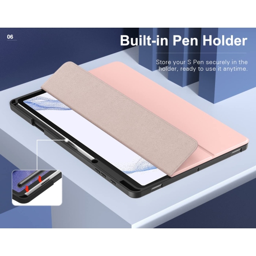 MoKo Case Fits Samsung Galaxy Tab S8 Plus 12.4 Inch 2022 /S7 FE 2021/S7 Plus 2020, Shockproof Full Body Tr