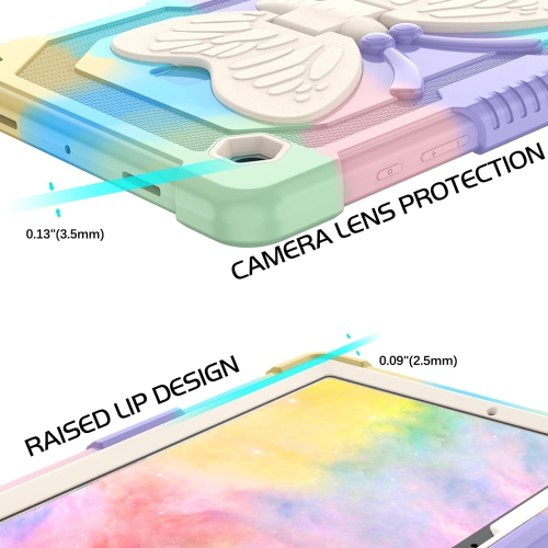 DOMAVER Samsung Galaxy Tab A8 Case 10.5'' -Butterfly Camo Kickstand Case for Kids Soft Silicone Shockproof