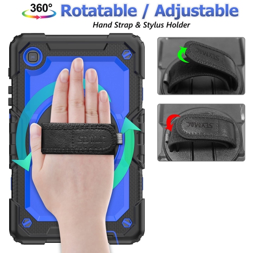 SEYMAC stock Case for Samsung Galaxy Tab A7 Lite Case 8.7'' with Screen Protector Pencil Holder 360 Rotating Hand Strap &S