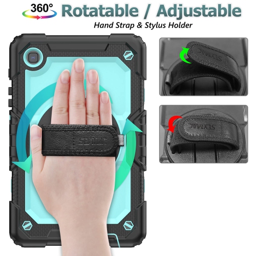 SEYMAC stock Case for Samsung Galaxy Tab A7 Lite Case 8.7'' with Screen Protector Pencil Holder 360 Rotating Hand Strap &S
