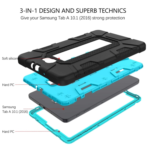 Galaxy Tab A 10.1 2016 Case SM-T580 T585 T587 GUAGUA Kickstand 3 in 1 Hybrid Hard Heavy Duty Rugged Shockproof Protective An