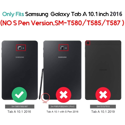 Galaxy Tab A 10.1 2016 Case SM-T580 T585 T587 GUAGUA Kickstand 3 in 1 Hybrid Hard Heavy Duty Rugged Shockproof Protective An