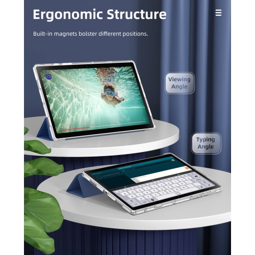 Étui de MoKo convenant à la Galaxy Tab A8 de 10.5 po 2022 de Samsung, étui mince à trois volets avec veille/veille automatique