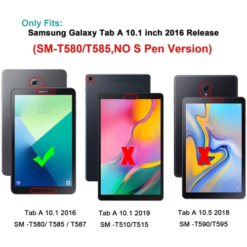 Vkooer Case for Samsung Galaxy Tab A 10.1 2016 Case SM-T580/T585 Premium PU Leather Business Cover Flip S