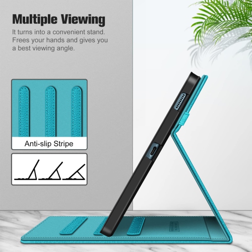 Samsung Galaxy Tab S6 Lite 10.4 Inch 2022/2020 Model with S Pen Holder, Multi-Angle Viewing Soft TPU Back Cover with Pocket Auto Wake/Sleep