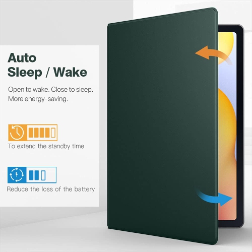 Samsung Galaxy Tab S6 Lite 10.4 Inch 2022/2020, Ultra Slim Lightweight Magnetic Stand Cover Fit Galaxy Tab S6 Lite 2022/2020 Tablet, Midnight Green