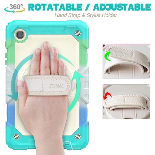 SEYMAC stock Case for Samsung Galaxy Tab A7 Lite Case 8.7'' with Screen Protector Pencil Holder 360 Rotating Hand Strap &S