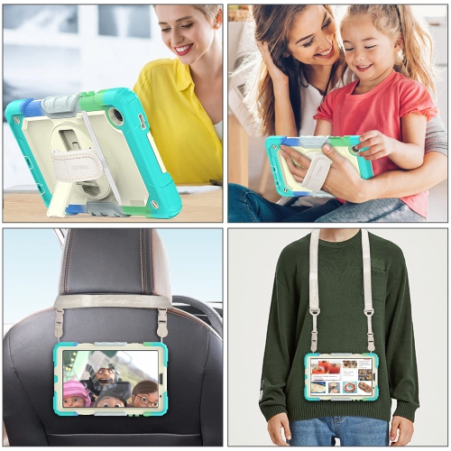 SEYMAC stock Case for Samsung Galaxy Tab A7 Lite Case 8.7'' with Screen Protector Pencil Holder 360 Rotating Hand Strap &S