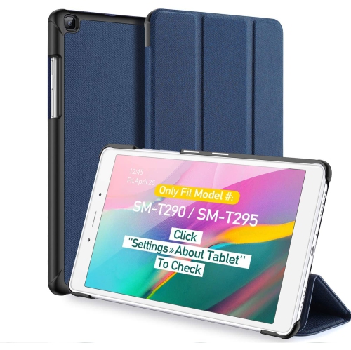 Image 1 de 7.. Galaxy Tab A de 8.0 2019 po de Samsung avec étui T290/295, support magnétique mince à trois volets DUCIS DE DUX pour Galaxy Tab A de 8.0 po de Samsung