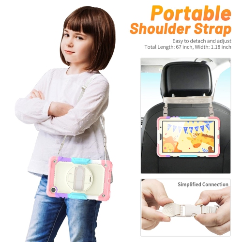 Samsung Galaxy Tab A7 Lite 8.7 inch 2021 Kids Case, HXCASEAC Shockproof Case with S Pen Holder, 360° Rotating Stand/Hand Str