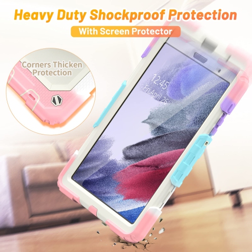 Samsung Galaxy Tab A7 Lite 8.7 inch 2021 Kids Case, HXCASEAC Shockproof Case with S Pen Holder, 360° Rotating Stand/Hand Str