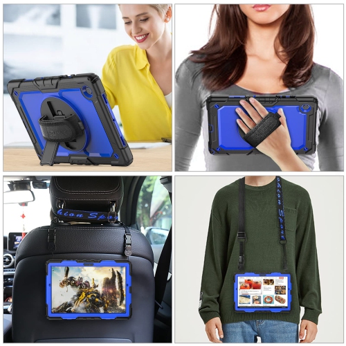 SEYMAC stock Samsung Galaxy Tab A8 10.5'' Case 2022 with Screen Protector Pencil Holder 360 Rotating Hand Strap &Stand, Dr