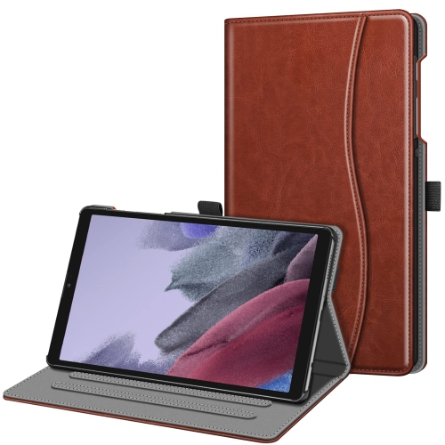 Case for Samsung Galaxy Tab A7 Lite 8.7 Inch 2021 Model, Multi-Angle Viewing Smart Stand Back Cover with Pocket, Brown