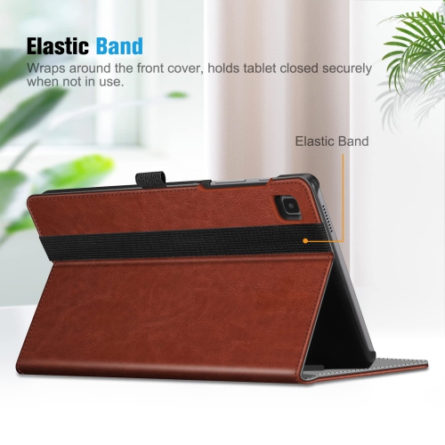 Case for Samsung Galaxy Tab A7 Lite 8.7 Inch 2021 Model, Multi-Angle Viewing Smart Stand Back Cover with Pocket, Brown