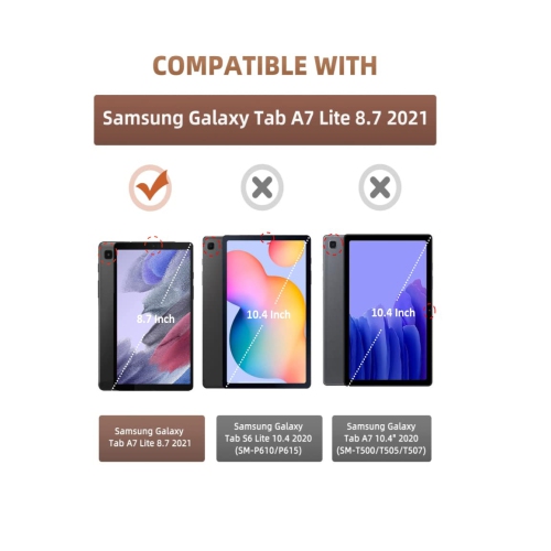 MoKo Case Fits Samsung Galaxy Tab A7 Lite 8.7 Inch, Lightweight Stand Smart Case Hard Shell Cover for Sa