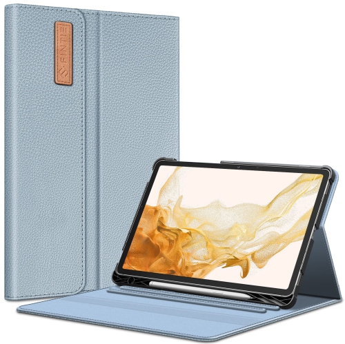 Samsung Galaxy Tab S8 Plus 2022/S7 FE 2021/S7 Plus 2020 12.4 Inch with S Pen Holder, Multiple Angle Portfolio Cover with Pocket Auto Sleep/Wake, Ice