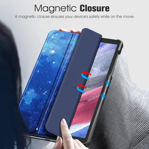 Slim Case for Samsung Galaxy Tab A7 Lite 8.7 Inch 2021 Model, Ultra Thin Lightweight Hard Back Shell Tri-Fold Stand Cover, Starry Sky