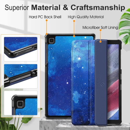 Slim Case for Samsung Galaxy Tab A7 Lite 8.7 Inch 2021 Model, Ultra Thin Lightweight Hard Back Shell Tri-Fold Stand Cover, Starry Sky