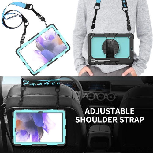 Samsung Galaxy Tab S8 Plus 2022 / Tab S7 FE 12.4 2021 with Screen Protector, Rotating Stand and Strap, Full-Body Protective Case for S7 Plus