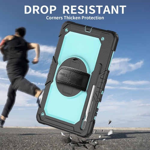 Samsung Galaxy Tab S8 Plus 2022 / Tab S7 FE 12.4 2021 with Screen Protector, Rotating Stand and Strap, Full-Body Protective Case for S7 Plus