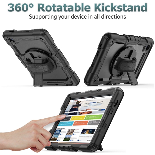 Samsung Galaxy Tab A7 Lite Case 8.7'' with Screen Protector Pencil Holder 360 Rotating Hand Strap &Stand, SEYMAC stock Dro