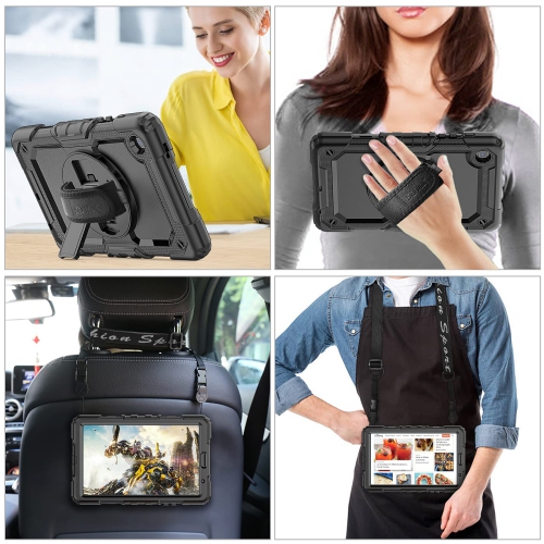 Samsung Galaxy Tab A7 Lite Case 8.7'' with Screen Protector Pencil Holder 360 Rotating Hand Strap &Stand, SEYMAC stock Dro