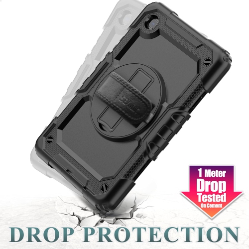 Samsung Galaxy Tab A7 Lite Case 8.7'' with Screen Protector Pencil Holder 360 Rotating Hand Strap &Stand, SEYMAC stock Dro