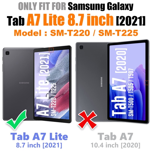 Samsung Galaxy Tab A7 Lite Case 8.7'' with Screen Protector Pencil Holder 360 Rotating Hand Strap &Stand, SEYMAC stock Dro