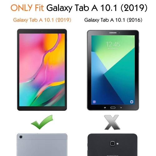 MoKo Case Fit Samsung Galaxy Tab A 10.1 2019, Heavy Duty Shockproof Full-Body Rugged 360 Degree Rotating with Shoulder Str