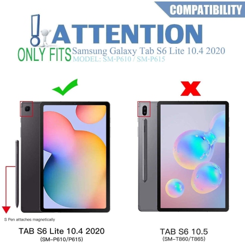 Samsung Galaxy Tab S6 Lite 2022 / S6 Lite 2020 10.4'' Premium PU Leather Cover Multi-Angle Folio Stand Shell with Card Slot for Galaxy Tab S6 Lite