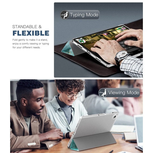 TiMOVO Slim Case for Galaxy Tab A8 10.5 case 2022 SM-X200/ SM-X205, Slim Translucent Frosted Hard Back Tri-Fold Protective C