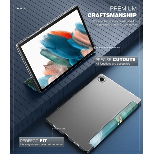 TiMOVO Slim Case for Galaxy Tab A8 10.5 case 2022 SM-X200/ SM-X205, Slim Translucent Frosted Hard Back Tri-Fold Protective C