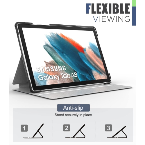 MoKo Case Fit Samsung Galaxy Tab A8 10.5 po 2022 SM-X200/X205/X207, Étui folio résistant aux chocs, angles de visionnement multiples, H