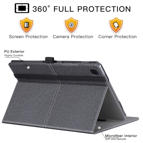 Étui Ztotop pour Galaxy Tab A7 10,4 po 2020 de Samsung, étui/support cuir polyuréthane/courroie veille/réveil/poignée pour Sam