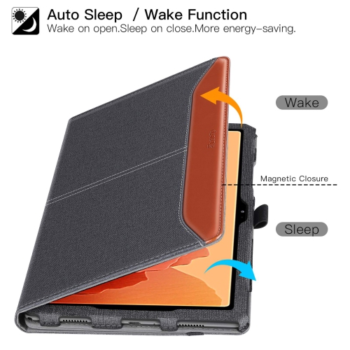 Étui Ztotop pour Galaxy Tab A7 10,4 po 2020 de Samsung, étui/support cuir polyuréthane/courroie veille/réveil/poignée pour Sam