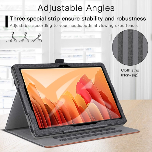 Étui Ztotop pour Galaxy Tab A7 10,4 po 2020 de Samsung, étui/support cuir polyuréthane/courroie veille/réveil/poignée pour Sam