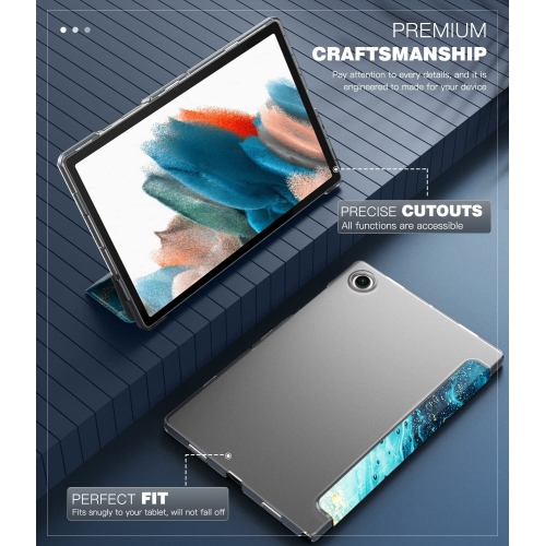 TiMOVO Slim Case for Galaxy Tab A8 10.5 case 2022 SM-X200/ SM-X205, Slim Translucent Frosted Hard Back Tri-Fold Protective C