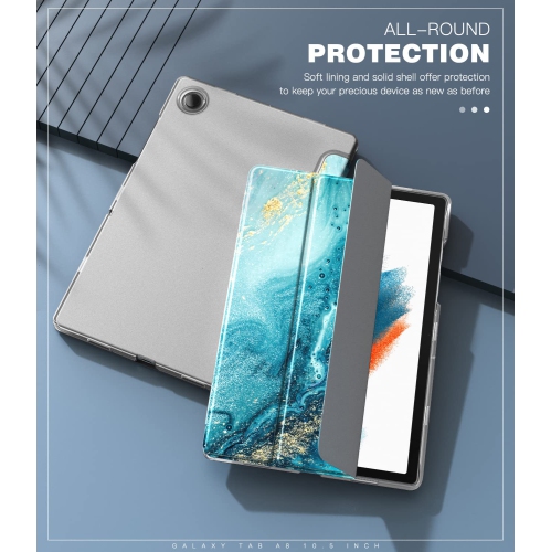 TiMOVO Slim Case for Galaxy Tab A8 10.5 case 2022 SM-X200/ SM-X205, Slim Translucent Frosted Hard Back Tri-Fold Protective C