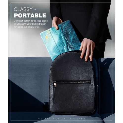 TiMOVO Slim Case for Galaxy Tab A8 10.5 case 2022 SM-X200/ SM-X205, Slim Translucent Frosted Hard Back Tri-Fold Protective C